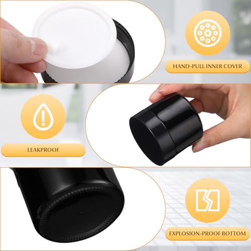 Image of Layhit 60 Pcs 2 oz Glass Jars with Lids Airtight Jars Bulk,Black | Empty, Airtight, Leakproof, Reusable, Small Jar with Blank Labels & Liners Lids, Travel Jars for Cream, Lotions, Candle