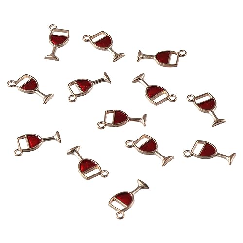 100 colgantes de copa de vino tinto de metal para hacer aretes y pulseras de bisutería
