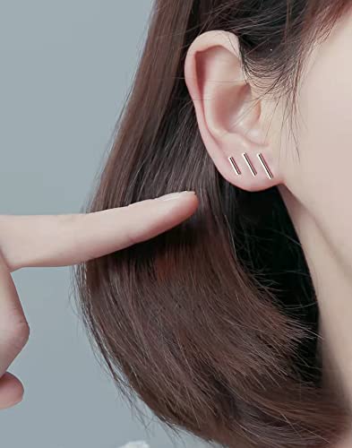 20g Tiny Bar Earrings for Women Girls 925 Sterling Silver Hypoallergenic Minimalist Round Small Ball Stud Cartilage Tragus Barbell Screw Back Earring Simple Polished Jewelry Dainty Gifts 4/6/8mm3