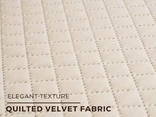 Image of Fashion Throw Quilt-Fully Covered 3 Seater Anti-Slip Quilted Sofa Covers for Living Room Sofa Slipcovers Furniture Cover Home Decor Beige