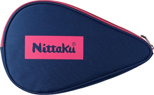 Nittaku NK-7227 Table Tennis Racquet Case, Full Case, Color Logo, Pink