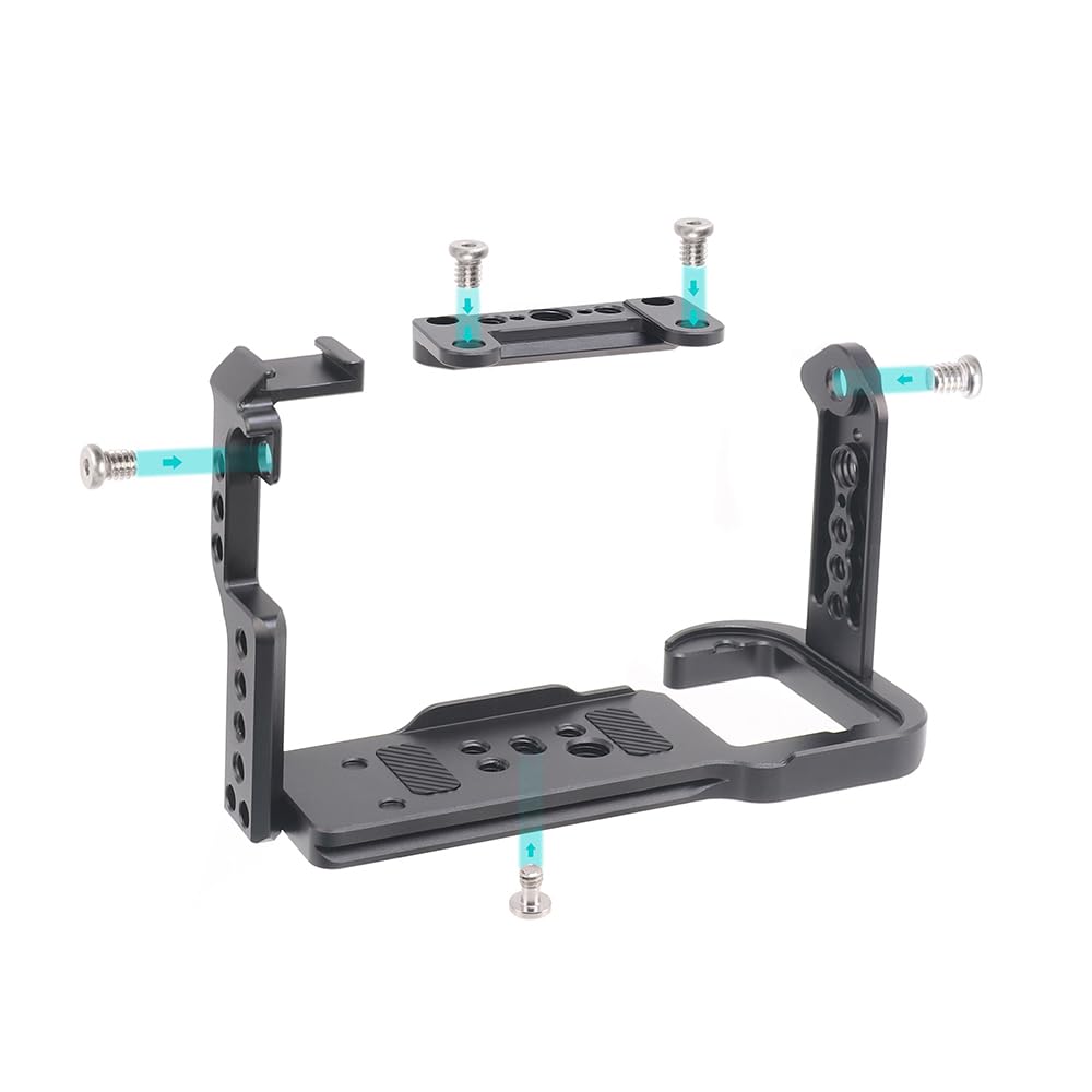 Cage Pour Caméra Sony FX3/FX30 Hersmay - Aluminium CNC - Plaque Arca-Swiss, Rails NATO, Fixations 1/4 Et 3/8 Rail NATO Support Froid 1/4 3/8