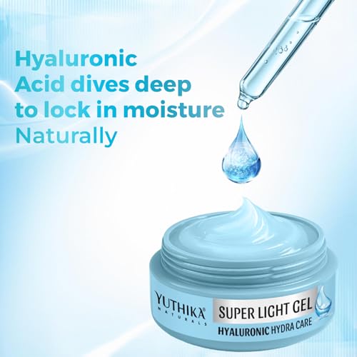 Image of Yuthika Super Light Gel Face Moisturizer With Hyaluronic Acid 300ml | Oil-Free & Non Sticky | Deep Hydration | Face Gel For combination & Oily Skin | Moisturizer Cream For Women & Men