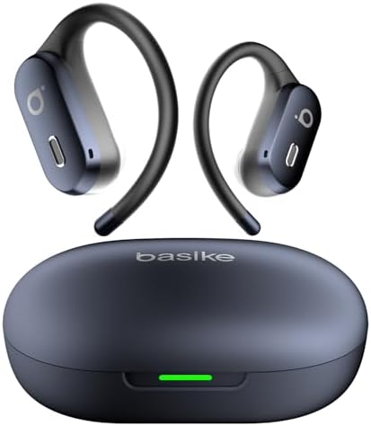 Basike Fone de Ouvido Bluetooth Esportivo 5.4, OWS/TWS Som Estéreo Hi-Fi, ANC e Modo Transparência, Suporta Chamadas de Voz, Resistente a Suor e Respingos, Compatível com Android e iOS – Azul