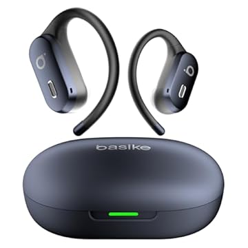 Basike Fone de Ouvido Bluetooth Esportivo 5.4, OWS/TWS Som Estéreo Hi-Fi, ANC e Modo Transparência, Suporta Chamadas de Voz, Resistente a Suor e Respingos, Compatível com Android e iOS – Azul