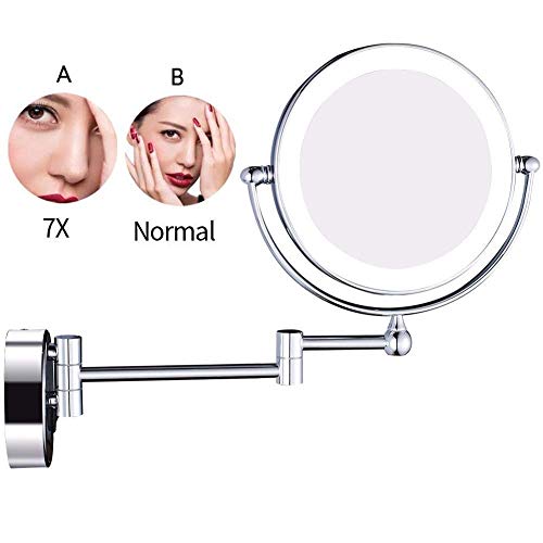 Miroir de courtoisie lumineux mural pour maquillage parfait sans zone d'ombre 3X