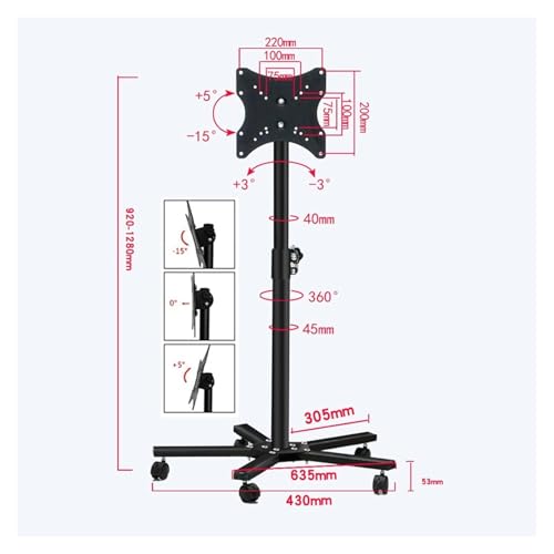 Soporte móvil para TV con ruedas y altura ajustable miniatura 2
