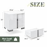 AMERLIFE Modern Nightstand Set of 2, 23.6" End Table with 2 Drawers, White - Image 2