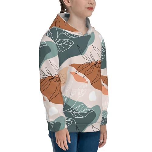 Flowers and Leave Kid Hoodies Boys Sweatshirts Girls Pullover with Pocket 7