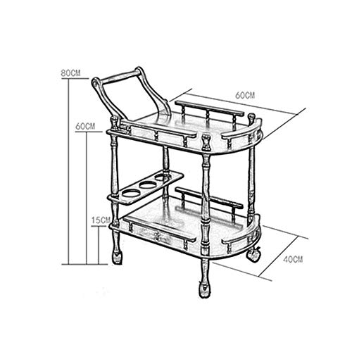 Aerveal Wine Holder Wine Shelf Solid Wood Trolley-Hotel Restaurant Beautiful Double Drink Service Car Home Kitchen Multifunctional Storage Cart Wine Rack,B #TOP2