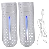 SOLUSTRE Elektrischer Schuhtrockner Stiefeltrockner Mit Usb Led Licht Weiß Sicherheitsschuhtrockner Für Haushalt Und Reisen Schnelltrocknend Mit Verbesserter Luftzirkulation