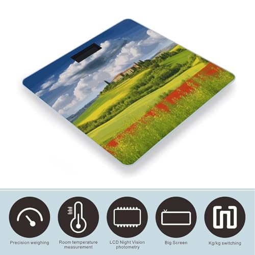 Báscula digital de baño con vidrio templado y pantalla LED miniatura 3