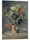 Posterlounge Fiori in un vaso, 1866 Stampa su vetro acrilico di Pierre-Auguste Renoir 70 x 90 cm Grigio Quadri Decorazione per pareti