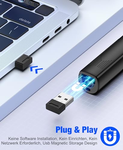 Presentation Clicker with USB Empfänger für PowerPoint, 2.4 GHz Wireless Presenter Präsentations schreiben Touchscreen powerpoint presenter für Windows XP/Linux/Android/PowerPoint/Keynote/Google