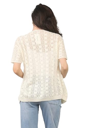 Image of Loxdonz Women's Short Sleeve Cropped Cardigan Sweaters Open Front Bolero Short Shrugs for Women