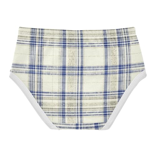 Classic Plaid Pattern Soft Girls' Panties Organic Underpants for Toddler in Sizes 2T,3T, 4T, 5T, 6Y and 8Y2