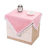 JCXIOC Funda De Mesilla De Noche Cubierta de Tela for mesita de Noche, tapete de Mesa, Mantel, Cubierta Antipolvo for el hogar, Cubierta de Tela, paño Antipolvo para Mesillas De Noche(Pink)
