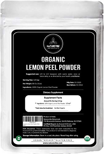 Naturevibe Botanicals Lemon Peel Powder, 5lbs | Citrus Lemon - 100% Pure & Natural