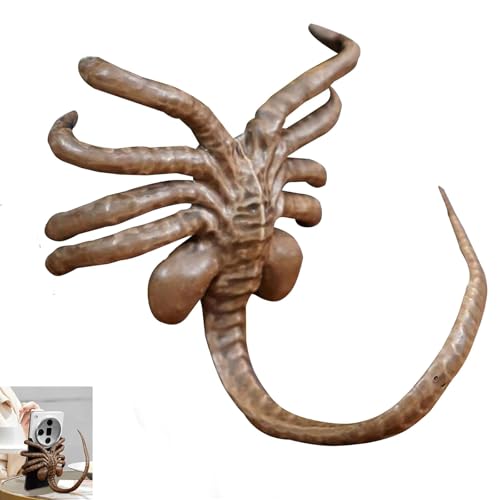 JJKTO Facehugger Phone Holder, Horrible Facehugger Phone Holder, Alien Facehugger,with Flexible Tail and Claws Movable Joints，Scary Creature Sculpture Phone Stand