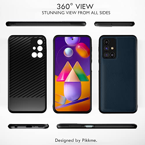 Image of Pikkme Samsung Galaxy M31s Back Cover | Flexible Pu Leather | Full Camera Protection | Raised Edges | Super Soft-Touch | Bumper Case for Samsung Galaxy M31s (Blue)