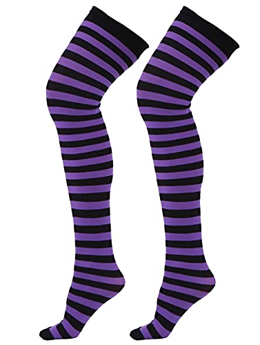 Style Lockers® Chaussettes mi-hautes décontractées en microfibre pour femmes et filles - Couleurs assorties - Taille 37-39, noir/violet, taille unique Cover