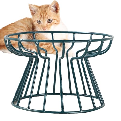Tazón Elevado De Comida para Gatos - Plato Elevado De Cerámica para GatosCon Soporte De Metal, Tazones De Alimentación para Mascotas | Antideslizante Y Antioxidante para Gatos, Cachorros Y P