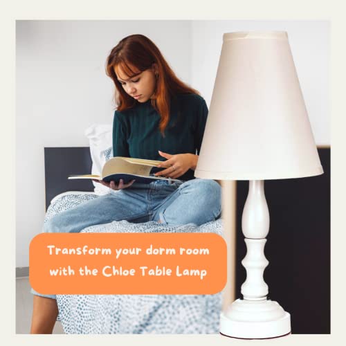 Lightaccents Chloe White Bedside Table Lamp With Fabric Bell Shade - Small White Lamps For Bedrooms - Nightstand Lamp For Bedroom Classic Design (Pure White) #TOP7