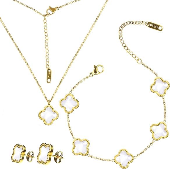 GenericLuxury Fashion Jewellery necklace set 18K Gold Plated Stainless Steel jewellery