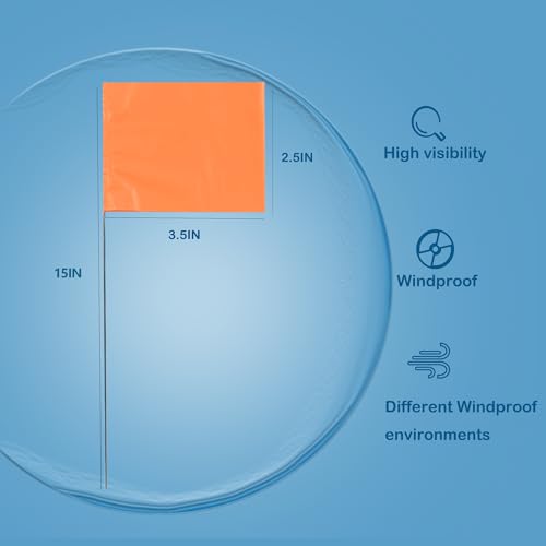 XIJIXI Embalagem com 50 bandeiras de quintal 38 x 6 x 9 cm bandeiras de marcador para gramado e quin