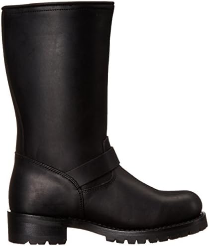 RIDETECS 11" Leather Biker Riding Boots For Men, Black - Calf High Adjustable Vamp With Side Ankle Straps | Image 5