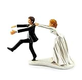 SCHOLMART Wedding Cake Toppers Chasing Groom, Funny Figurines Wedding Cake Topper, Cute Wedding Party Cake Topper Decorations (Chasing Groom)