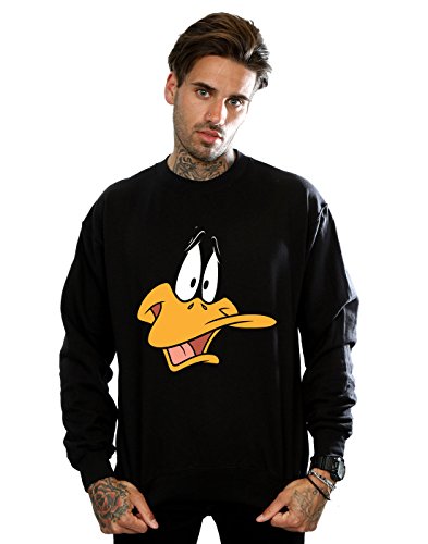 Image of LOONEY TUNES Men's Daffy Duck Face Sweatshirt XX-Large Black