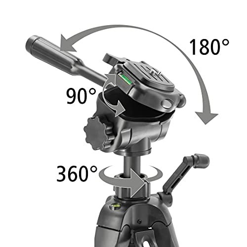Hama Stativ Kamera "Action 170 3D" (Tripod mit 62-170cm Höhe, Fotostativ inkl. Handy-Halterung und Tablet-Halterung, Dreibeinstativ mit 3-Wege-Kopf, Spiegelreflexkamera Stativ mit Tasche) schwarz – Bild 5