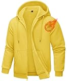 TACVASEN Mens Full Zip Hoodie Fleece Sweatshirt Hoodies Casual Jacket Zipper Hoodies Outdoor Athletic Yellow L