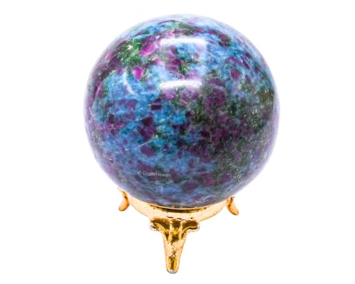 Image of Certified Ruby Kyanite Crystal Ball for Meditation - Premium Crystal Vastu Items for Home and Feng Shui Items for Good Luck - Ideal for Pooja Supplies and Spiritual Practices (2.5 inch Inch)