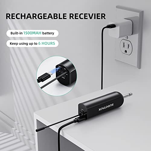 Sudotack Wireless Microphone, [Clear Sound][Plug & Play] Metal Uhf Dual Cordless Handheld Dynamic Mic With Rechargeable Receiver,1/4'' Output, For Karaoke Singing, Dj, Party, Church, 200Ft(Swp-A20) #TOP7