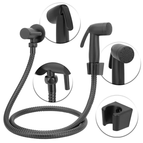 Ducha Higiênica Preto/Black Banheiro Completa Metal 1/4v.