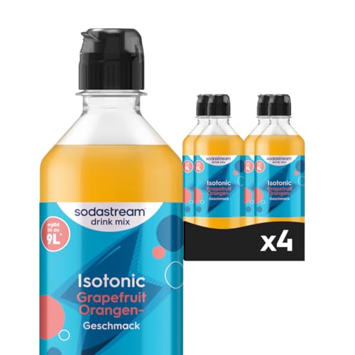 Sodastream drink mix Isotonic Grapefruit-Orange Sirup für gesprudeltes & stilles Wasser 4er Pack (4 x 440 ml) ergibt bis zu 9L Fertiggetränk