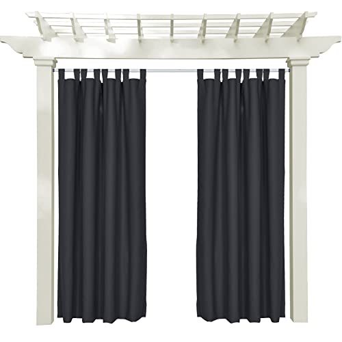 Macochico Extra Long Elegant Waterproof Curtain Panels Outdoor Indoor for Home Decoration Privacy Protection Windproof Heat Insulated for Patio Gazebo Garden Porch Burgundy 84W x 108L (1 Pan