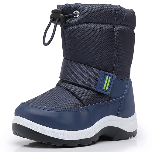 Felabo Toddler Snow Boots for Boys Girls Water Resistant Warm Winter Boots with Non Slip Sole Easy On Side Zipper Closure (Toddler/Little Kid)