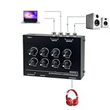 LAISANIM 7 Band Sound Equalizer, Digital Equalizer with 3.5mm Input Headphone Jack and 5X Amplification Gain, Home Car Audio Treble Bass Adjustment (US Plug)