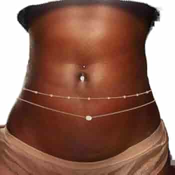 Sethain Chaîne de corps Soutien-gorge en cristal Or Chaînes en strass