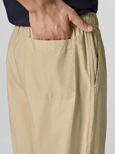 Image of XYXX Zen Cotton Solid Drawstring Pyjamas for Men | Relaxed Fit Lounge Pants with Side Pockets