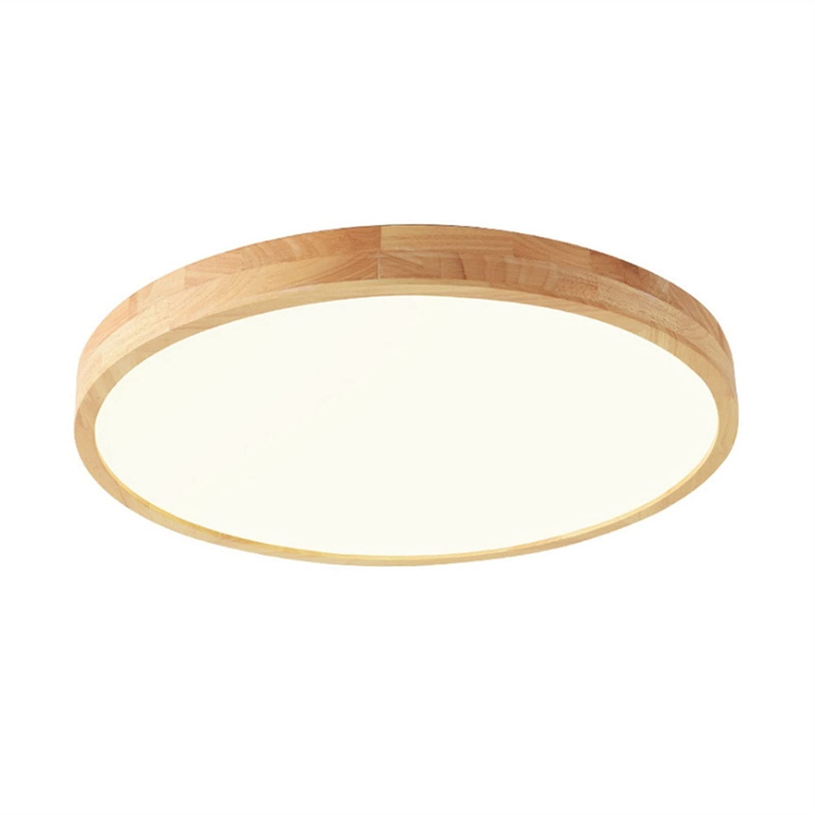 Plafonnier LED rond en bois massif de 60cm style nordique avec éclairage tricolore