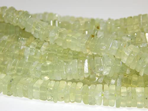 Prehnite Heishi perles lisses carrées pour création bijoux