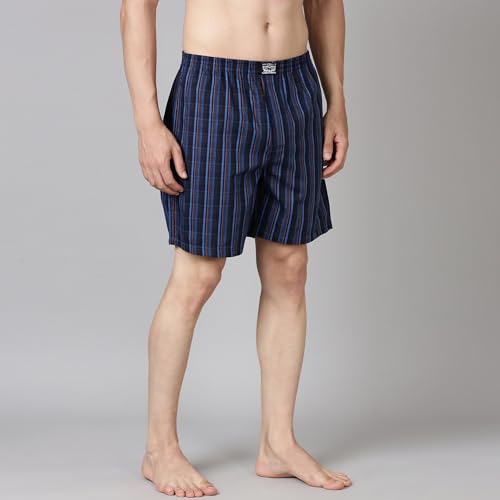 Image of Levi's 024 Boxer Shorts for Men | 100% Poplin Cotton | Checked Men's Boxers | Durable & Breathable | Smooth Hand-Feel | Inner Elastic Waistband | Functional Fly | Relaxed Leg Opening | Pack of 1