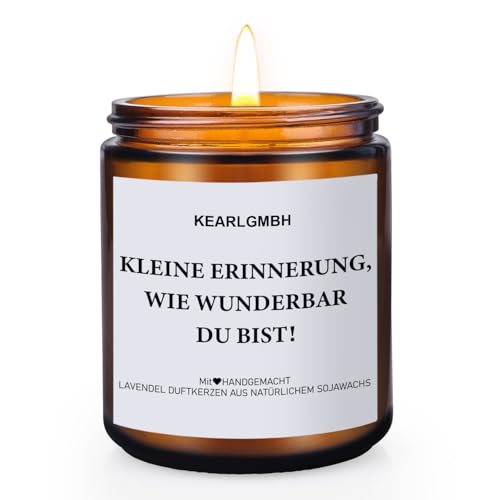 Geschenke für Frauen Mutter Geschenk Geburtstagsgeschenk 200g Lavendel Duftkerzen im Glas - aus Sojawachs, handgemacht Kerzen Geschenke Frauentag Geschenkset Entspannung...