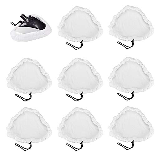 XAVSWRDE 8 PCS Chiffons de Rechange en Microfibre Serpillere Balai Vapeur Durable Pads de Nettoyage Universel avec Cordon de Serrage pour Balai Nettoyeur Vapeur H2O X5 Vax Carrelage Linoléum Céramique