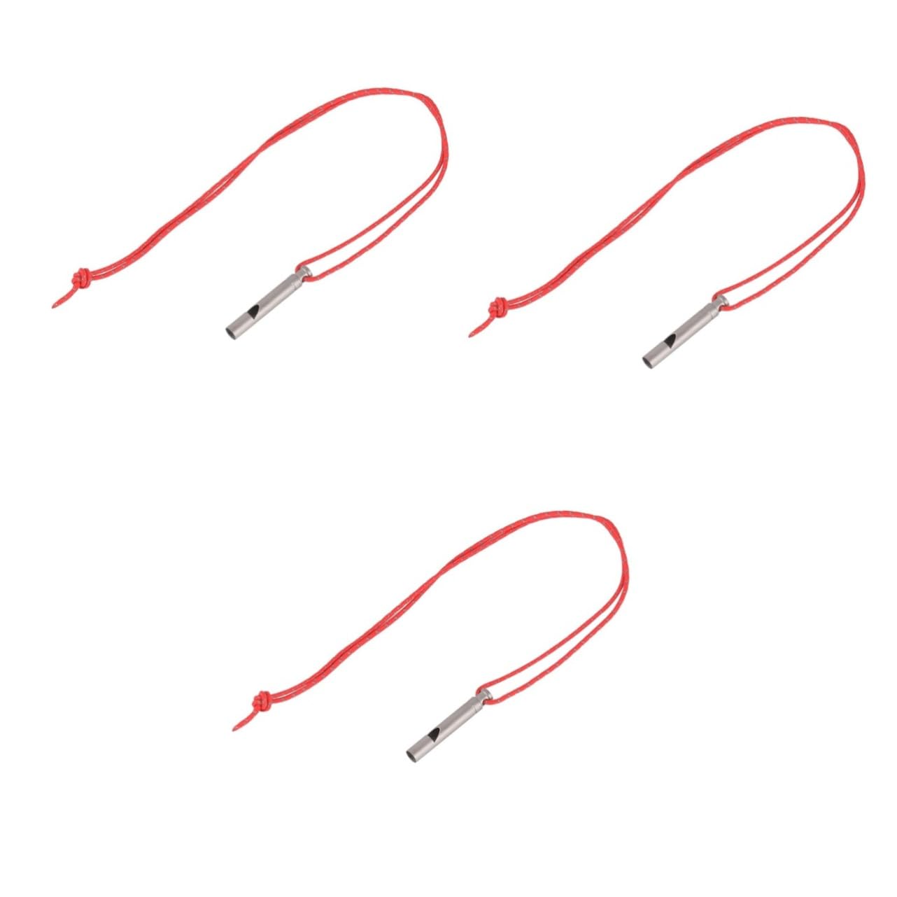 Hemobllo Silbato De Senderismo Portátil Fiesta Acollador Deportes y Aire Libre Silbatos con Cordón Silbato Deportivo con Cordón Silbar Supervivencia Silbato Portátil Titanio Silver
