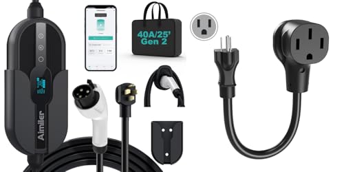 Level 2 EV Charger 40A with Adapter and NEMA Ports